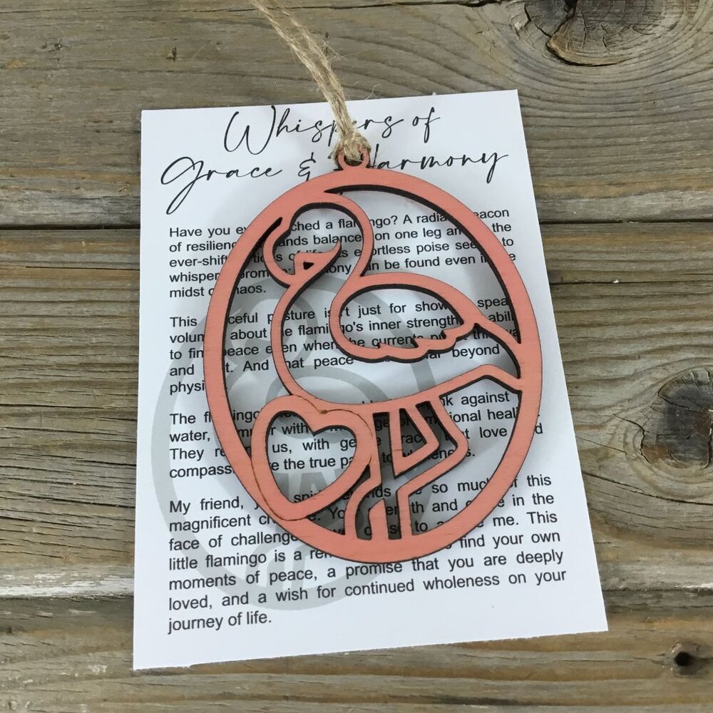Flamingo Story Card Christmas Ornament